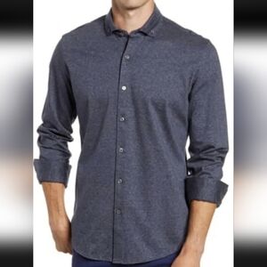 Bugatchi Regular Fit Button Down Midnight Men's Shirt XXL